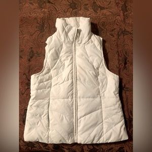 KENNETH COLE REACTION Natural Down Puffer Vest Womens M Ivory/cream Fall/winter